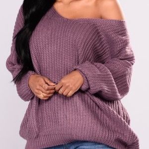 Fashion nova sweater off the shoulder tie up